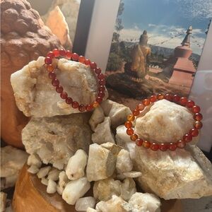 Reiki/energy infused Natural flash Carnelian stone bracelet